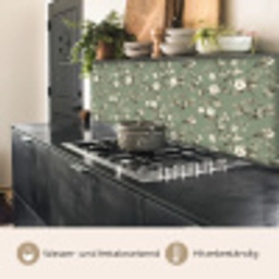 Botanisch - Vogels - Groen keuken achterwand 2 middel 871 -usp_DE