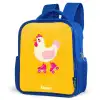 Kip - Rolschaatsen - Geel Kinderrugzak - Blauw middel -schuin