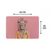 Leeuw - Pak - Geruit - Bril Placemat vinyl groot -specs