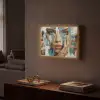 Abstract - Penseelstreken - Blauw - Gezicht Light Box met batterij (Wandlamp) middel -sfeer1