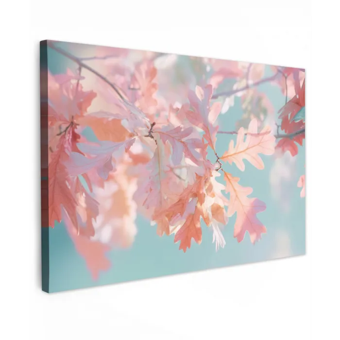 Eikenbladeren - Takken - Roze canvas 2cm klein -z3d