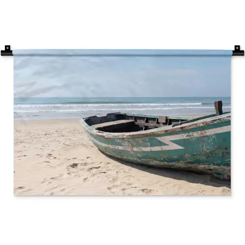 Boot - Zandstrand - Zee Wandkleed katoen klein -zz3d