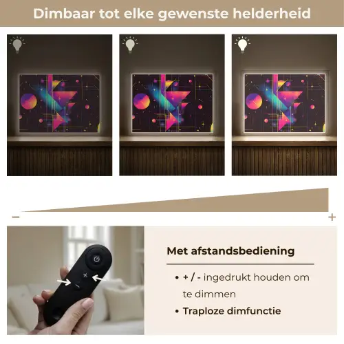 Driehoeken - Cirkels - Abstract - Sterren Light Box met batterij (Wandlamp) middel -USP_dimbaarNL