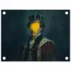 Koning - Portret - Druipende gele verf tuinposter los doek klein -3d