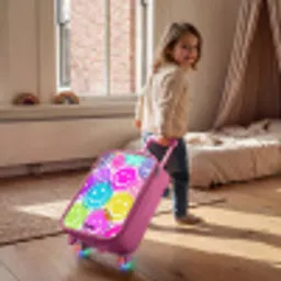 Kleurrijke glimlachexplosie Kinderkoffer - Roze klein -sfeer1