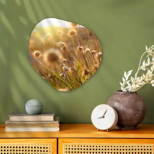 Planten - Natuur - Bloemen - Zon - Horizon Wandcirkel Organisch Forex 3mm klein -sfeer2