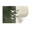 Japandi - Vogel - Groen Muursticker klein -3d