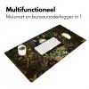 Vrouw - Bladeren - Goud - Vlinders Muismat XXL klein -sfeer4