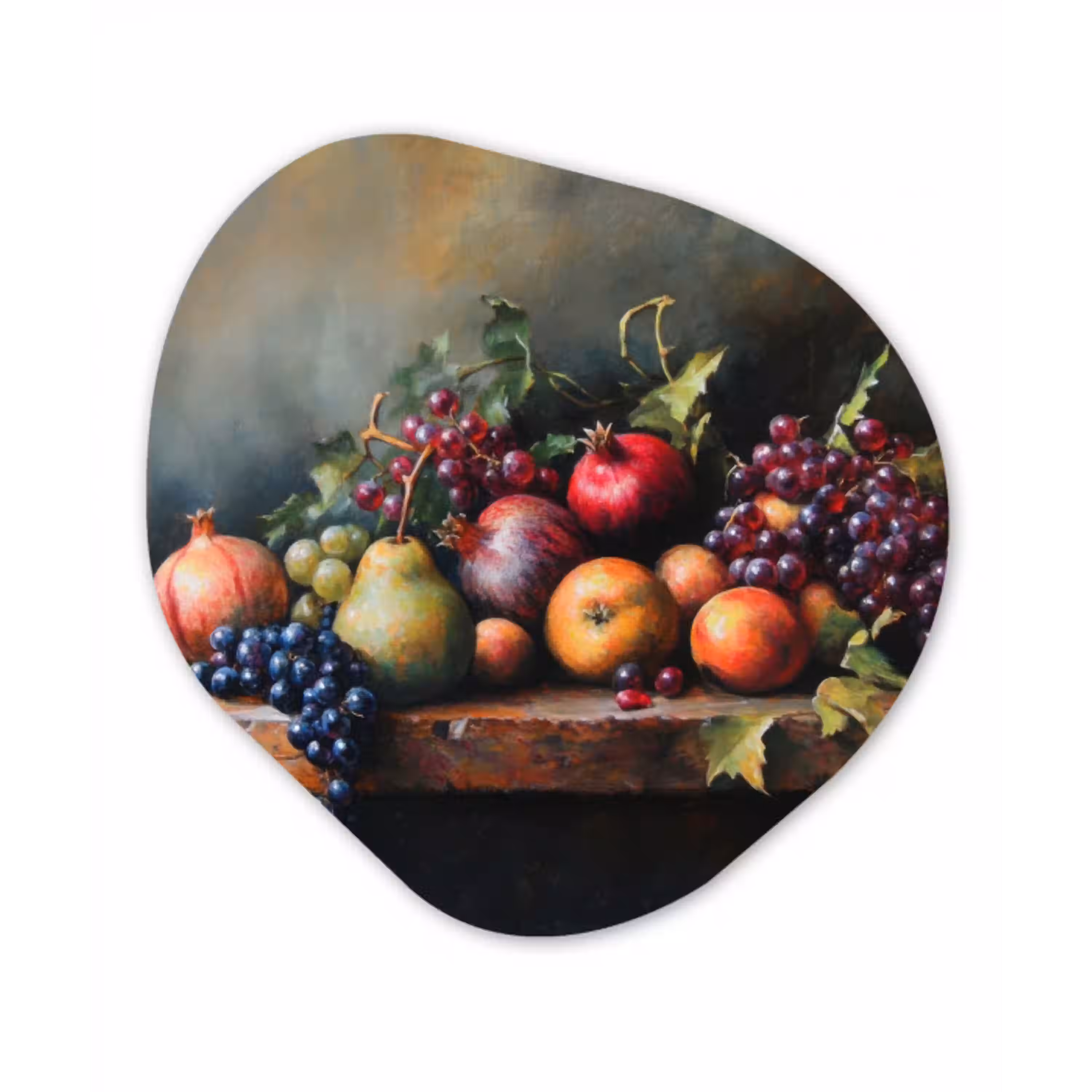 Rustiek - Stilleven - Fruit Wandcirkel Organisch Aluminium middel -3d