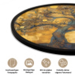 Boom - Levensboom - Abstract - Goud Fotolijst rond zonder passe partout klein -closeup_DE