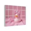 Badeend -Strik - Roze PET vilt klein -3d