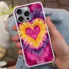 Tie dye - Hartvorm - Vlammen - Oranje Hoesje iPhone 16 Pro Max met koord klein -sfeer3