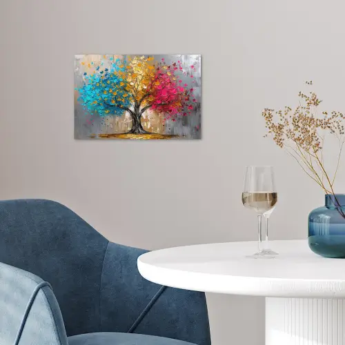 Boom - Kleurrijk - Grijs - Modern poster papier klein -sfeer3