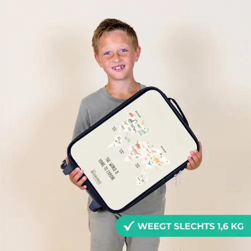 Dino wereldkaart Kinderkoffer - Zwart klein -sfeer4_NL