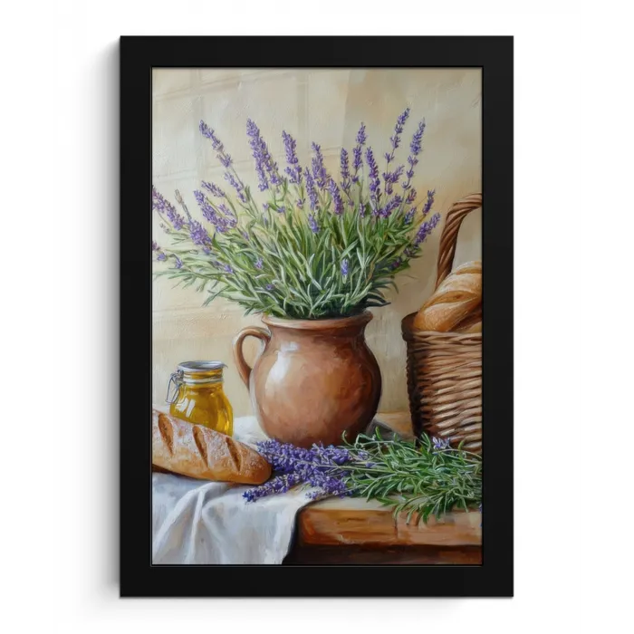 Lavendel - Brood - Stilleven fotolijst zwart zonder passe partout klein -3d