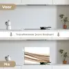 Golven - Abstract - Taupe keuken achterwand spatscherm klein -voor_na_NL