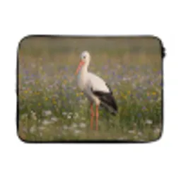 Ooienvaar - Bloemen - Weide - Kleurrijk laptophoes neopreen klein -3d