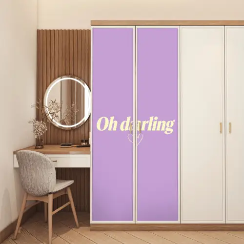 Oh darling - Hart - Paars deurposter klein -sfeer3