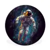 Ruimte - Neon - Astronaut - Sterren Wandcirkel kunststof plaat 5mm dik klein -3d