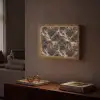 Bruin - Goud - Marmer Light Box met batterij (Wandlamp) middel 907 -sfeer1