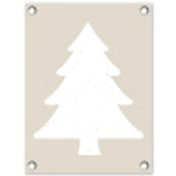 Japandi - Kerstboom - Beige - Kerstversiering tuinposter los doek klein -3d