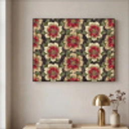 Bloemen - Klassiek - Patroon - Rood Textielframe zwart klein 947 -sfeer2