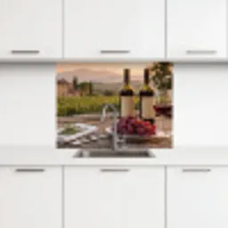 Wijn - Glazen - Druiven - Wijngaard keuken achterwand 2 middel -3d