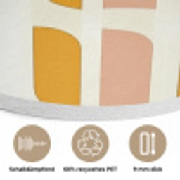 Geometrisch - Patroon - Geel - Roze Akoestische PET Vilt - Rond klein 838 -closeup_DE