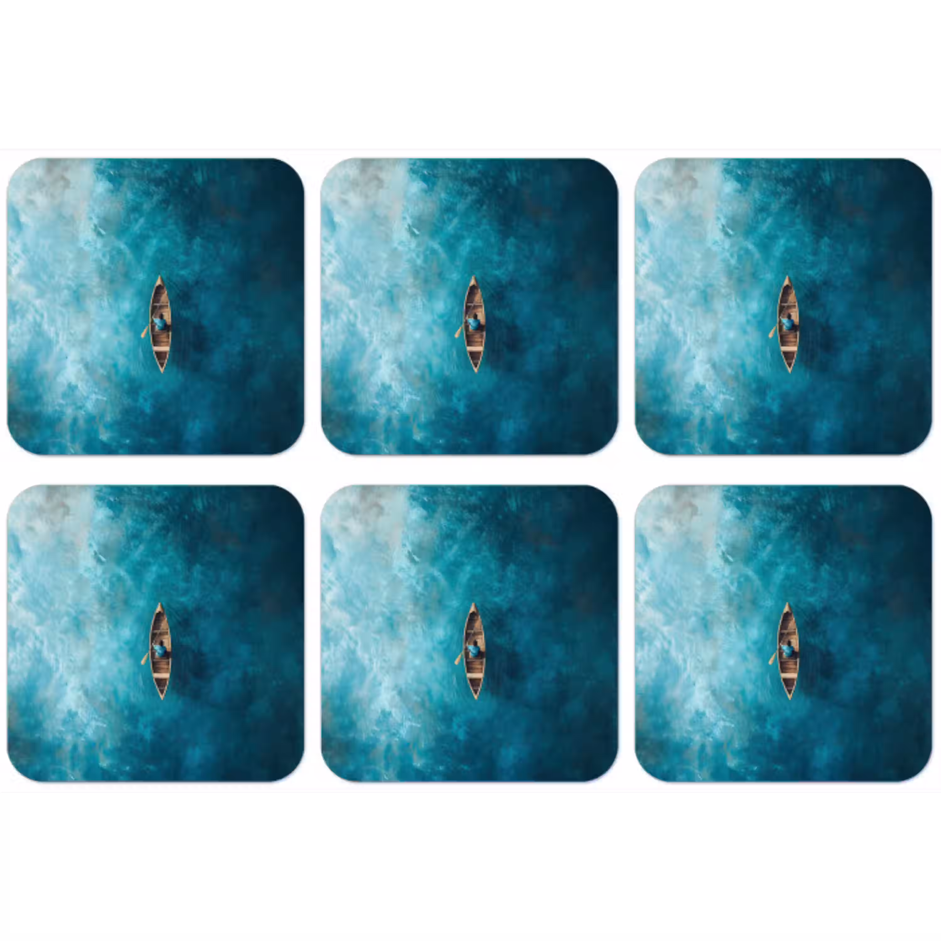 Bootje - Water - Blauw onderzetter kurk middel -zkaufland3dotto