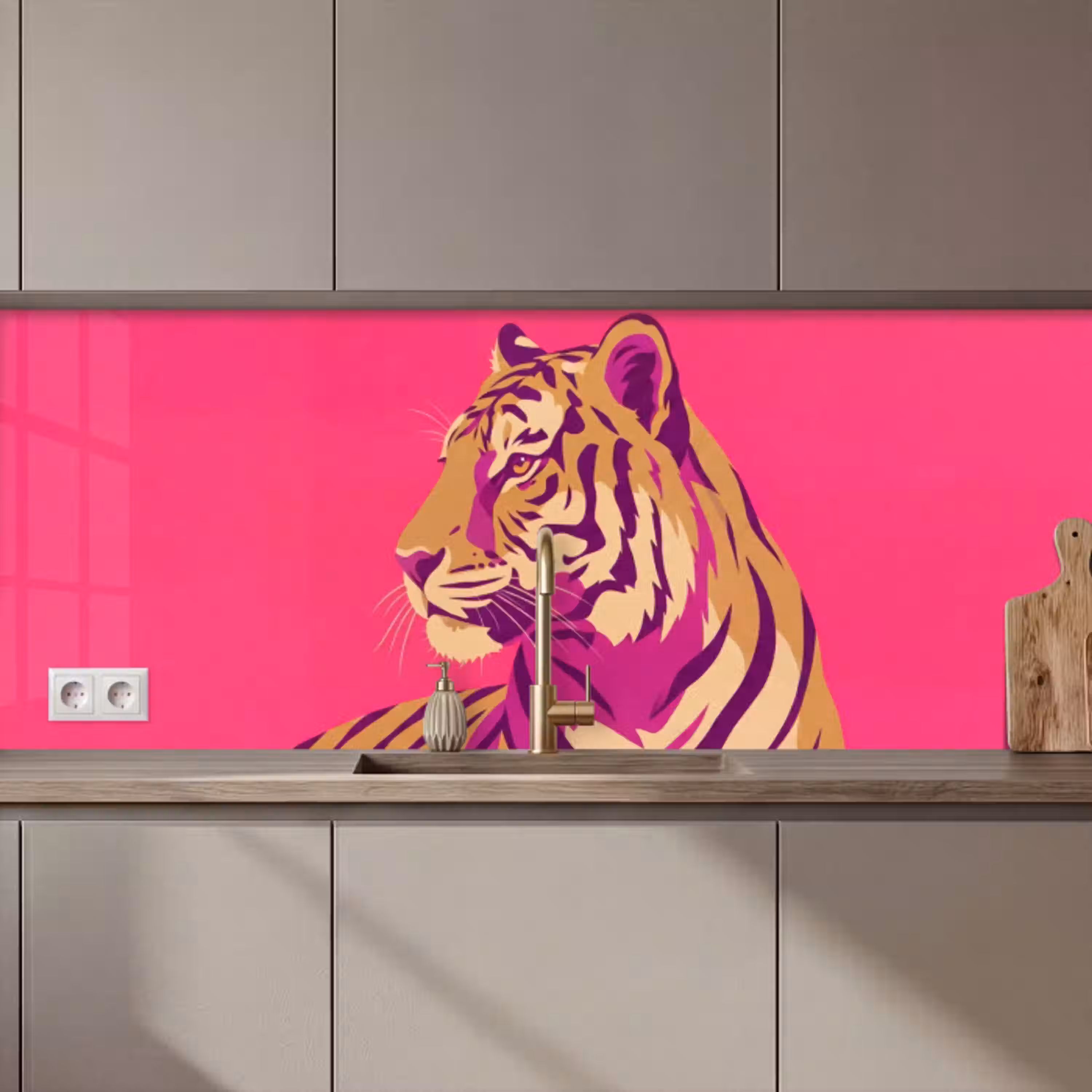 Tijger - Modern - Neon keuken achterwand 2 middel zz_3dshopping