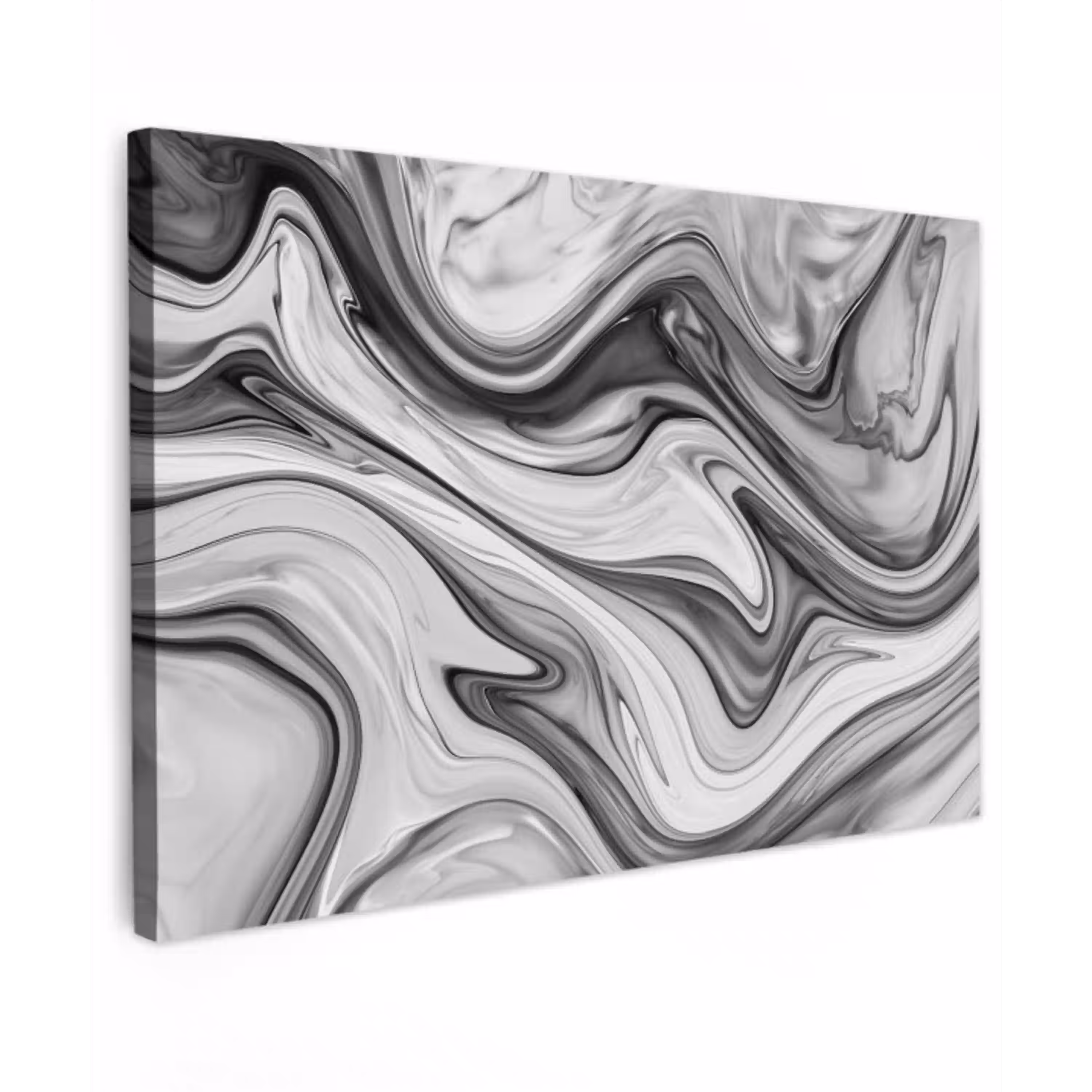Marmer - Patronen - Grijs - Marmerlook - Zwart canvas 2cm klein -z3d