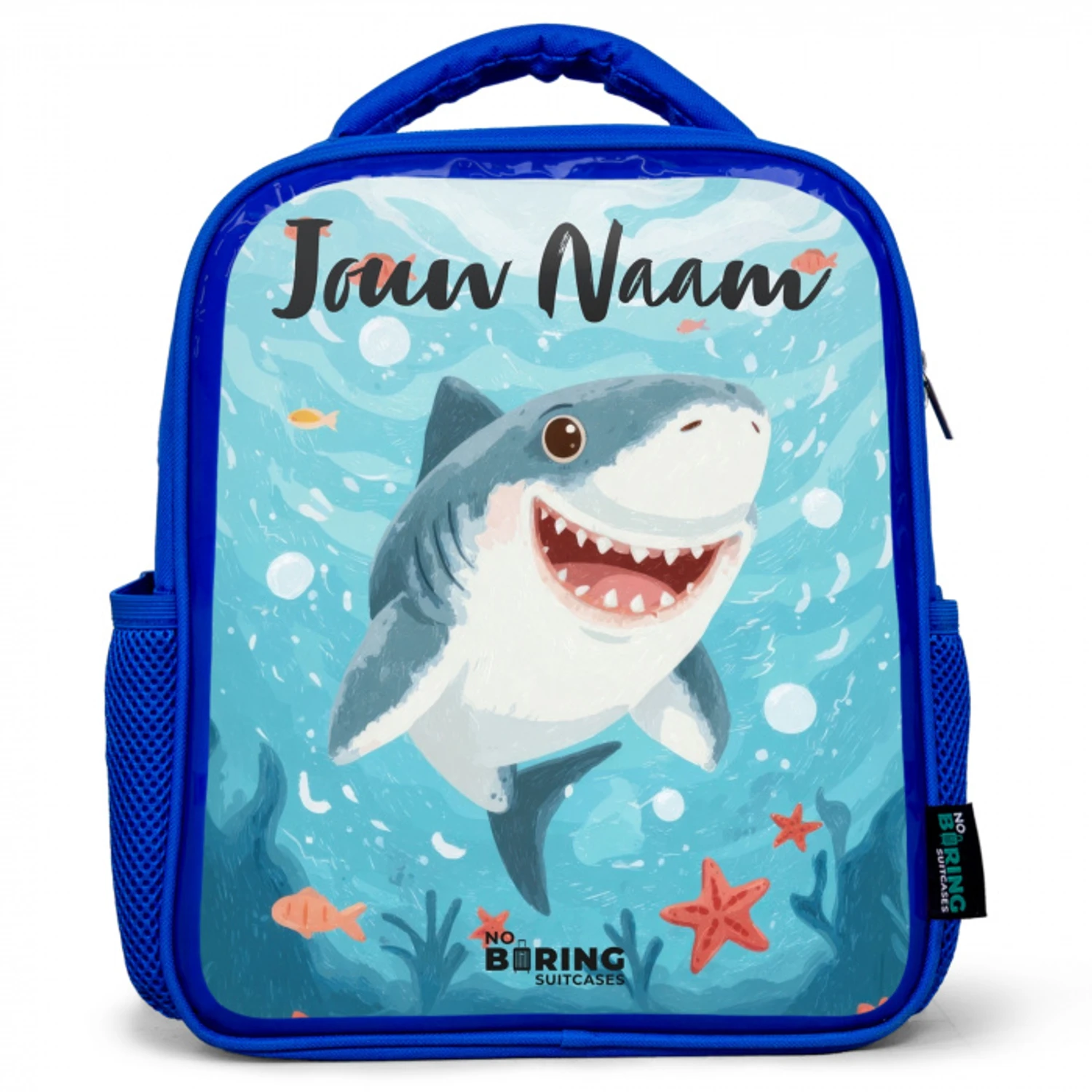 Haai - Water - Zee Kinderrugzak - Blauw middel -3d