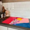 Bladeren - Zon - Abstracte vormen Inductie beschermer vinyl 3mm klein -sfeer3