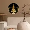 Schaakstuk - Koning - Schaakbord - Geblokt Wandcirkel behangsticker klein -sfeer1