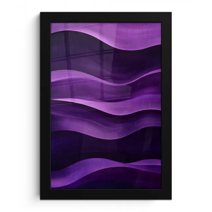 Golven - Abstract - Paars fotolijst zwart zonder passe partout klein -3d