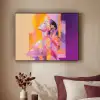 Abstract - Portret - Vrouw - Kleurrijk Textielframe - compleet frame klein -sfeer1