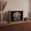 Graffiti - Hond - Zwart - Kleuren Light Box met batterij (Wandlamp) middel -sfeer2
