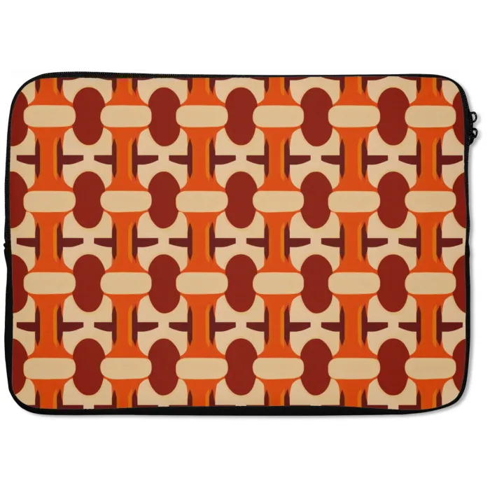 Geometrisch - Retro - Oranje laptophoes neopreen klein 279 -zkaufland3dotto