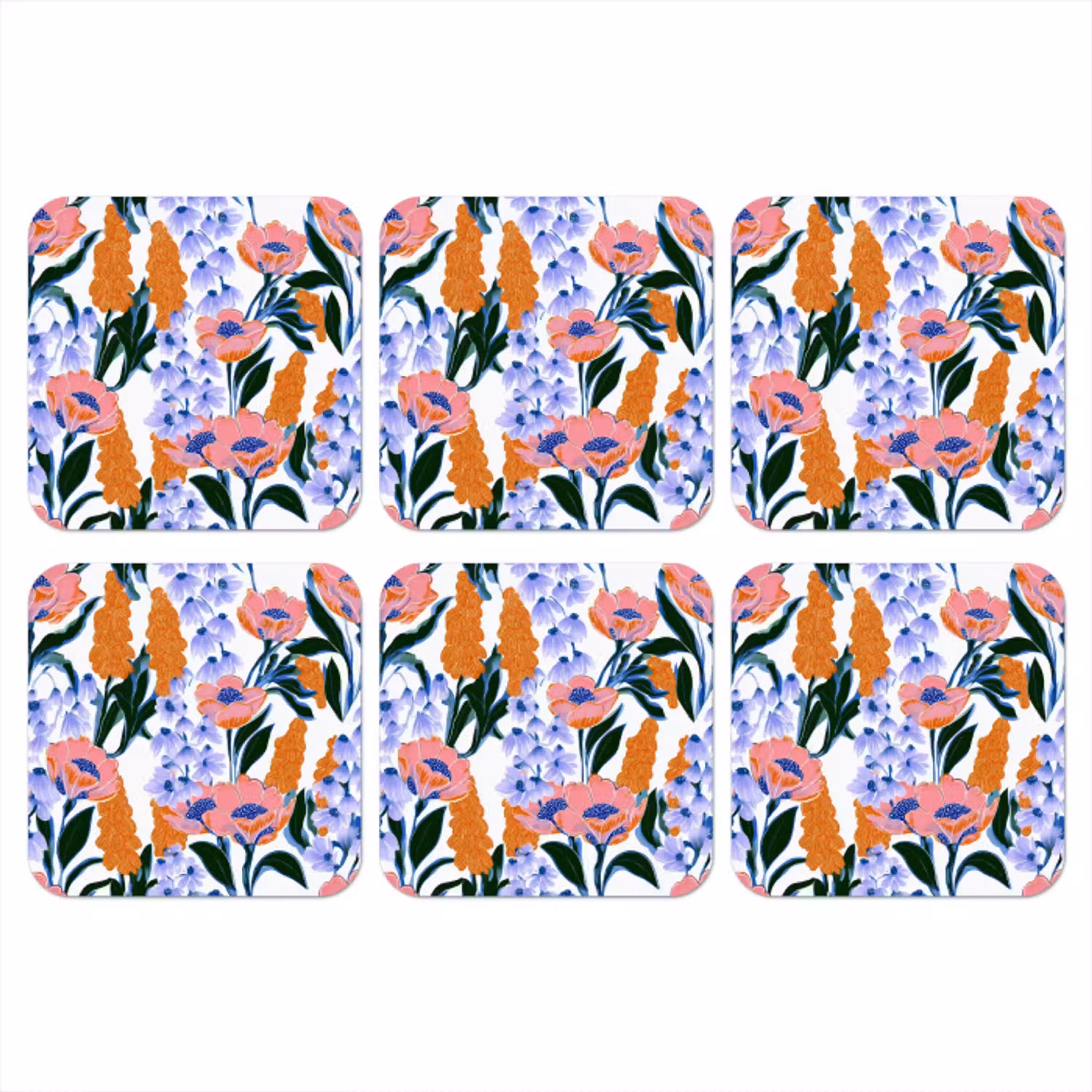 Patroon - Aquarel - Kleurrijk onderzetter kurk middel 366 -3d
