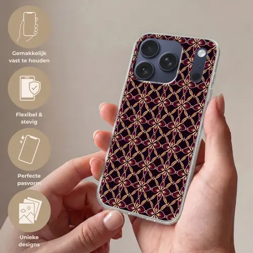 Symmetrisch - Tegel - Burgundy Telefoonhoesje iPhone 17 Pro klein 878 -sfeer3_NL