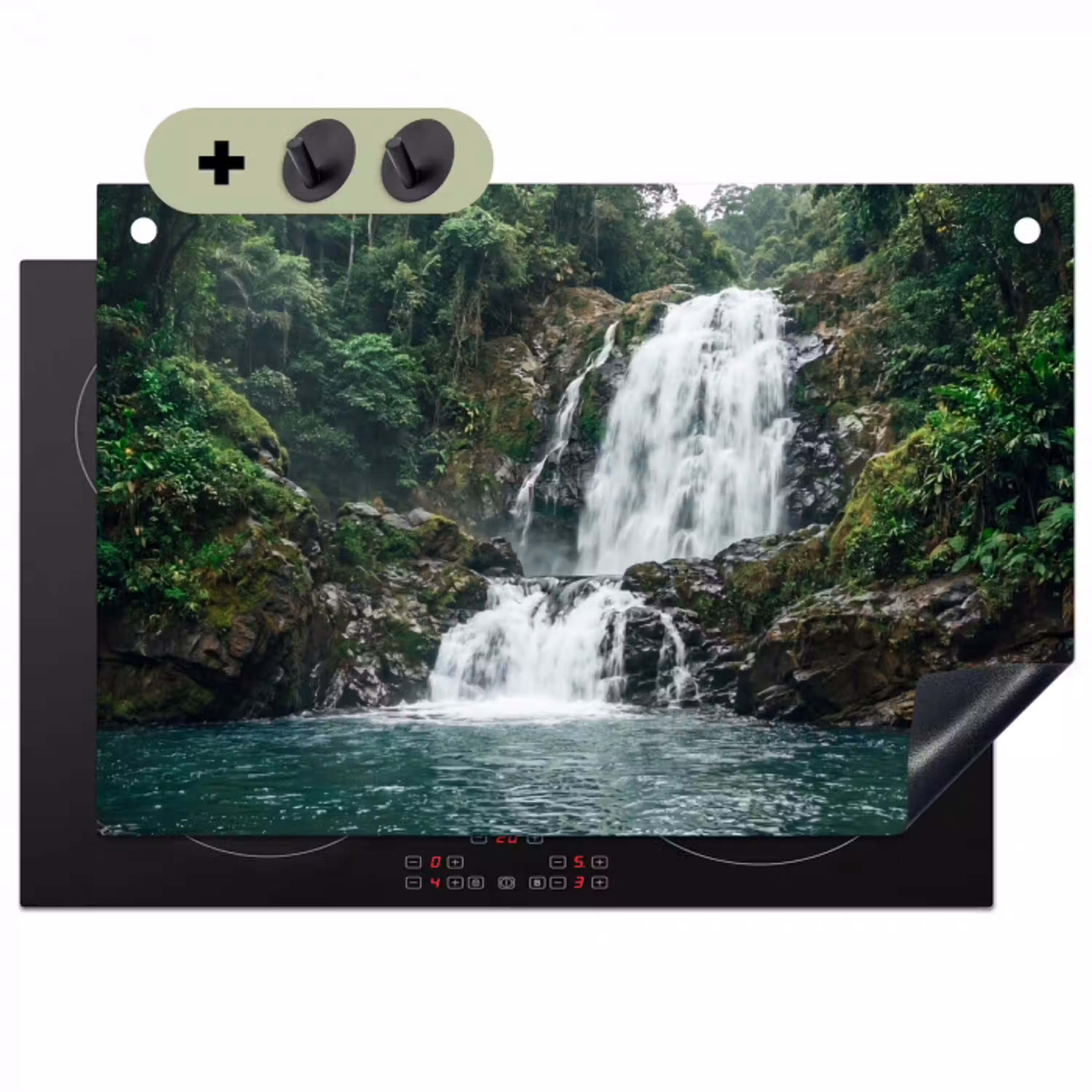 Waterval - Bos - Natuur - Groen Inductie beschemer met haakjes klein -3d