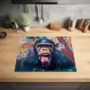 Aap - Tong - Abstract - Zwart Inductie beschermer vinyl 3mm groot -sfeer5