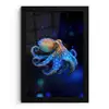 Octopus - Stippen - Blauw - Zee fotolijst zwart zonder passe partout klein -3d