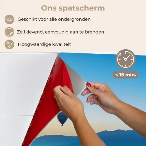 Luchtballonnen - Bergen - Zonsopgang - Landschap keuken achterwand spatscherm klein -spatscherm_NL