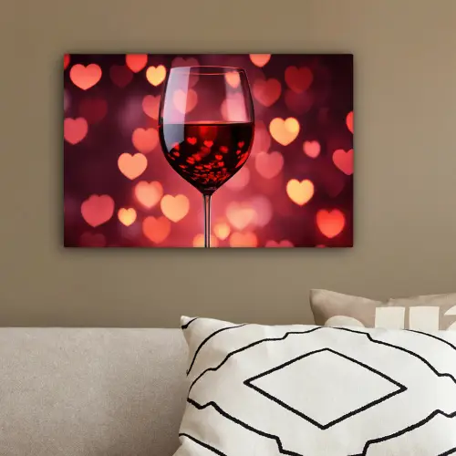 Rood - Wijn - Hartjes canvas 2cm klein -sfeer3