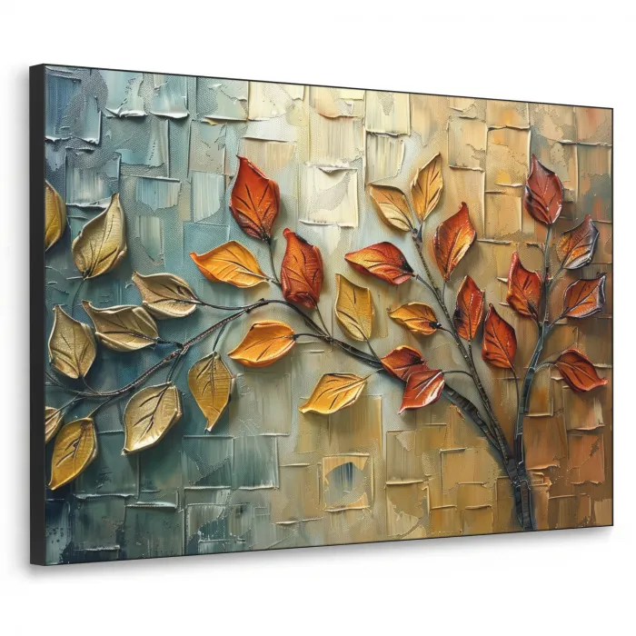 Boom - Abstract - Natuur - Kunst Textielframe zwart klein -3d