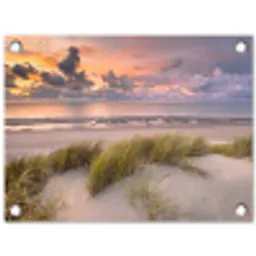 Kleurrijke Avond aan het Strand tuinposter los doek klein -3d
