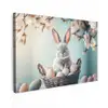 Konijn - Eieren - Mand Tuinposter op houten frame 2 cm dik klein -3d