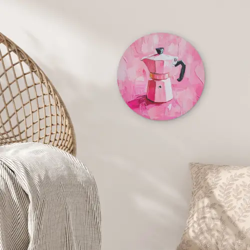 Roze - Verf - Coffee Akoestische PET Vilt - Rond klein -sfeer4