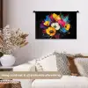 Bloemen - Kleurrijk - Graffiti - Modern - Boeket Wandkleed katoen klein -sfeer1